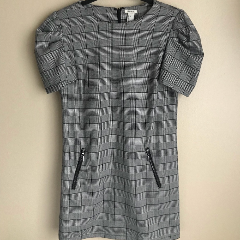 F21 Houndstooth Work Dress
